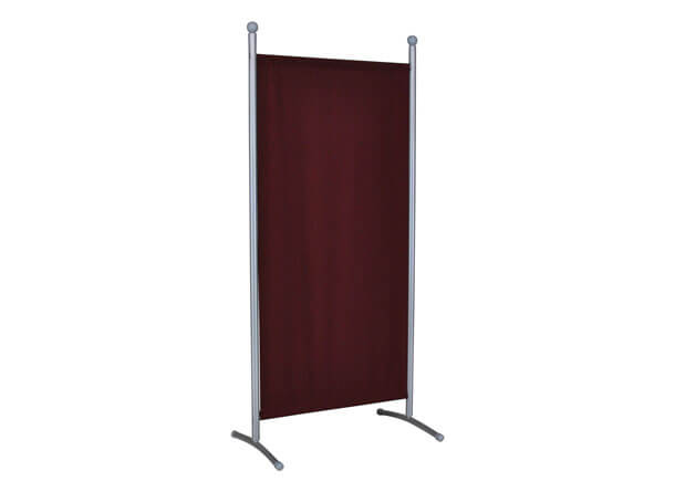 Divisorio piccolo (178 x 82 cm) argento, telo bordò