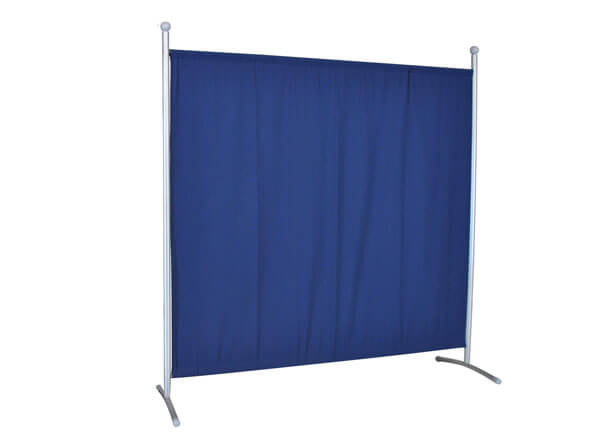 Divisorio grande (178 x 178 cm) argento, telo blu