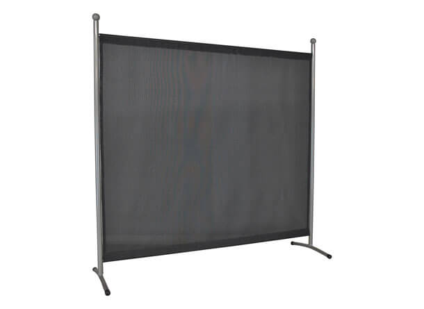 Divisorio grande (178 x 178 cm) argento, telo Primetex antracite