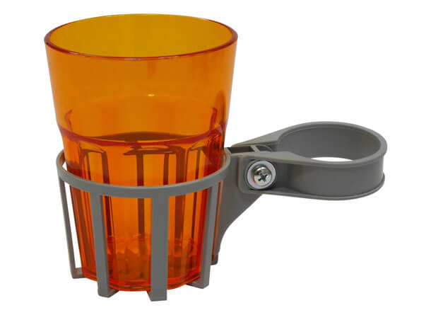 Porta bevande per dondolo argento bicchiere arancio