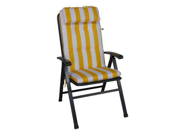Cuscino sedia con schienale alto giallo/bianco