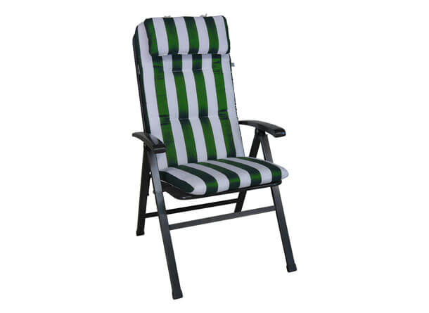 Cuscino sedia con schienale alto verde/bianco