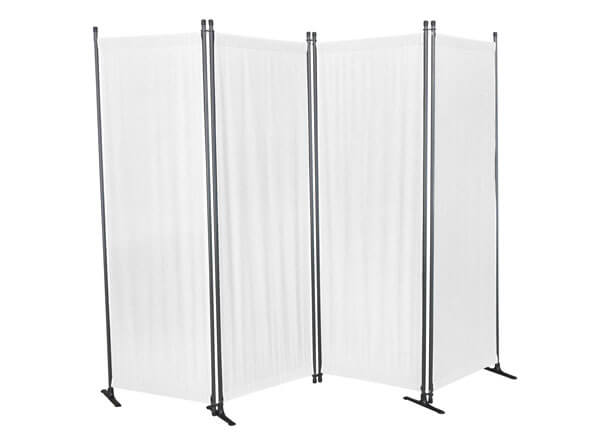 paravento 4 pezzi PE bianco
