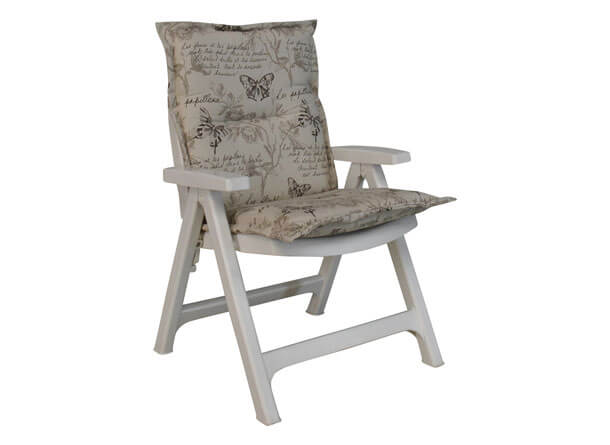 Cuscino sedia con schienale basso Farfalla beige