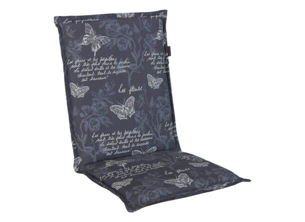 Cuscino sedia con schienale alto Farfalla grigio