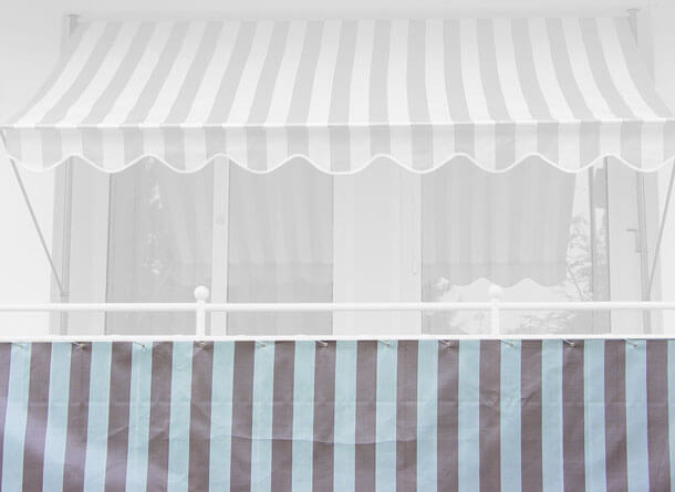 Telo balcone 90 cm marrone-bianco