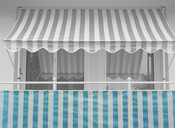 Telo balcone 90 cm blu-bianco