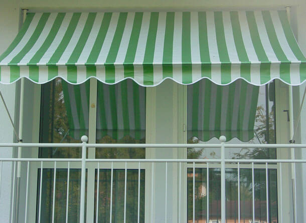 Tenda da sole verde-bianco