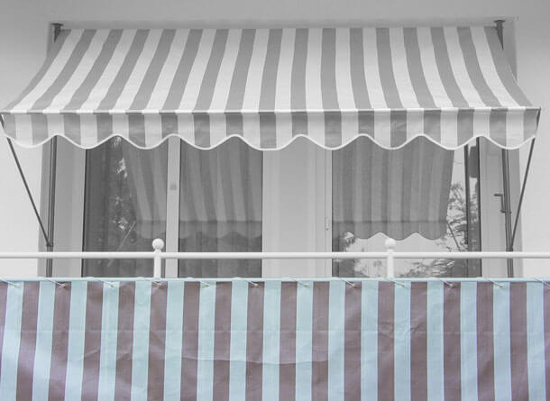 Telo balcone 75 cm marrone-bianco