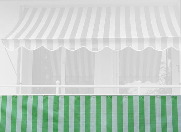 Telo balcone 90 cm verde-bianco