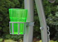 Porta bevande per dondolo argento bicchiere verde