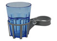 Porta bevande per dondolo argento bicchiere blu