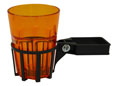 Porta bevande per dondolo con tubo quadro grigio bicchiere arancio