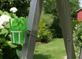 Porta bevande per dondolo con tubo quadro champagne bicchiere verde
