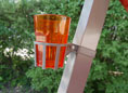 Porta bevande per dondolo con tubo quadro champagne bicchiere arancio