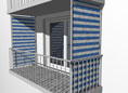 Tenda da sole per il lato blu-bianco
