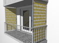 Tenda da sole per il lato giallo-bianco