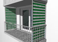 Tenda da sole per il lato verde-bianco