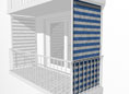 Telo della tenda da sole per il lato blu-bianco