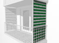 Telo della tenda da sole per il lato verde-bianco