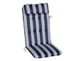 Cuscino sedia con schienale alto blu/bianco
