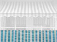 Telo balcone 75 cm blu-bianco