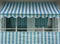 Telo balcone 75 cm blu-bianco