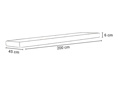 Cuscino banca 200 cm Merano grigio