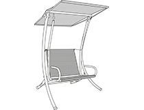 Instruzioni di montaggio di dondolo 1 posto con sedile Primetex, schienale alto e tetto diritto