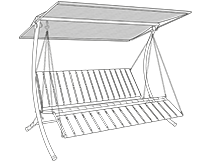Instruzioni di montaggio di Dondolo con catene, sedile plastica e tetto diritto