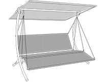 Instruzioni di montaggio di Dondolo con catene, sedile Primetex e tetto diritto