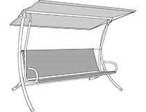 Instruzioni di montaggio di dondolo con sedile Primetex, schienale alto e tetto diritto