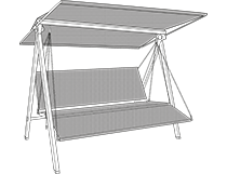 Instruzioni di montaggio di Dondolo con tubo quadro, catene, sedile Primetex e tetto diritto